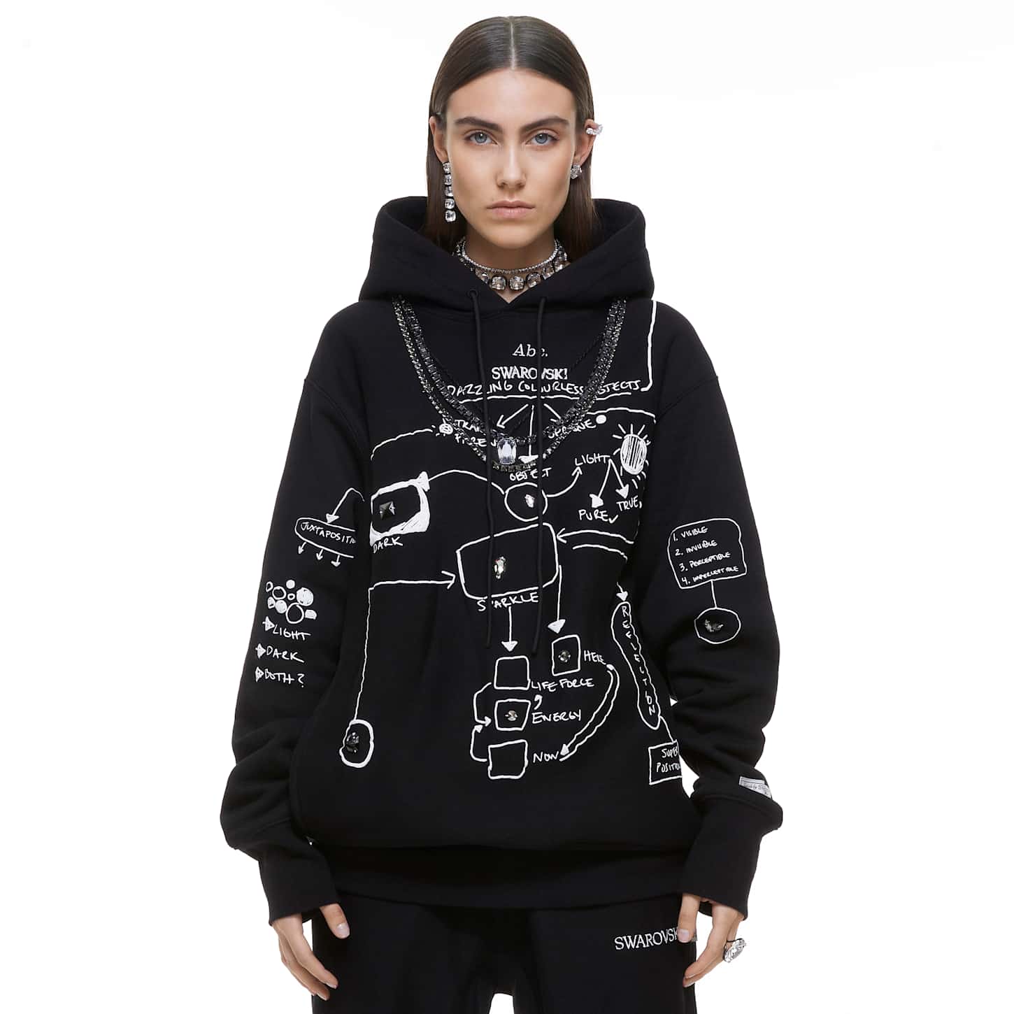 ADVISORY BOARD CRYSTALS, Dazzling Colorless Objects hoodie, Black ADVISORY BOARD CRYSTALS, Dazzling Colorless Objects hoodie, Black