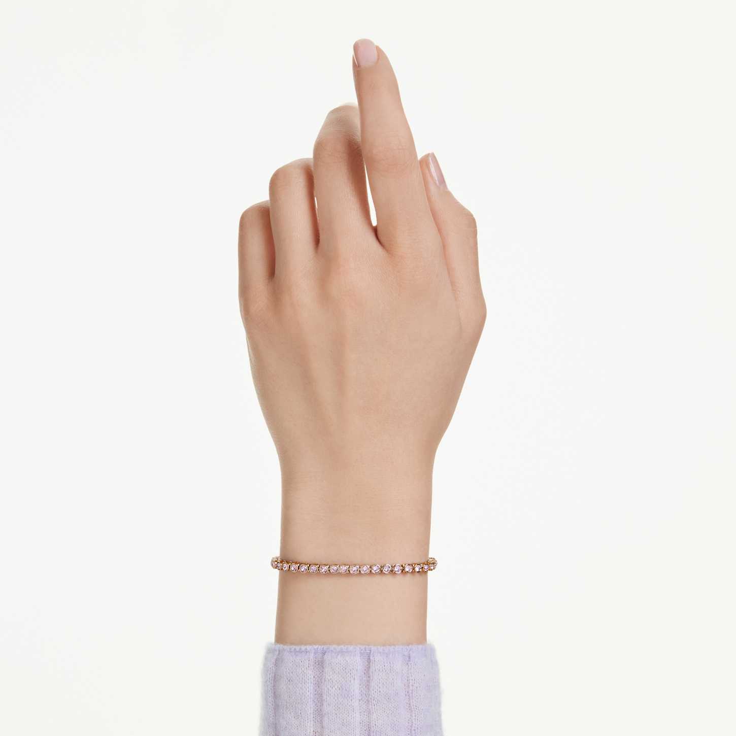 Imber Emily Tennis bracelet, Round cut, Pink, Rose gold-tone