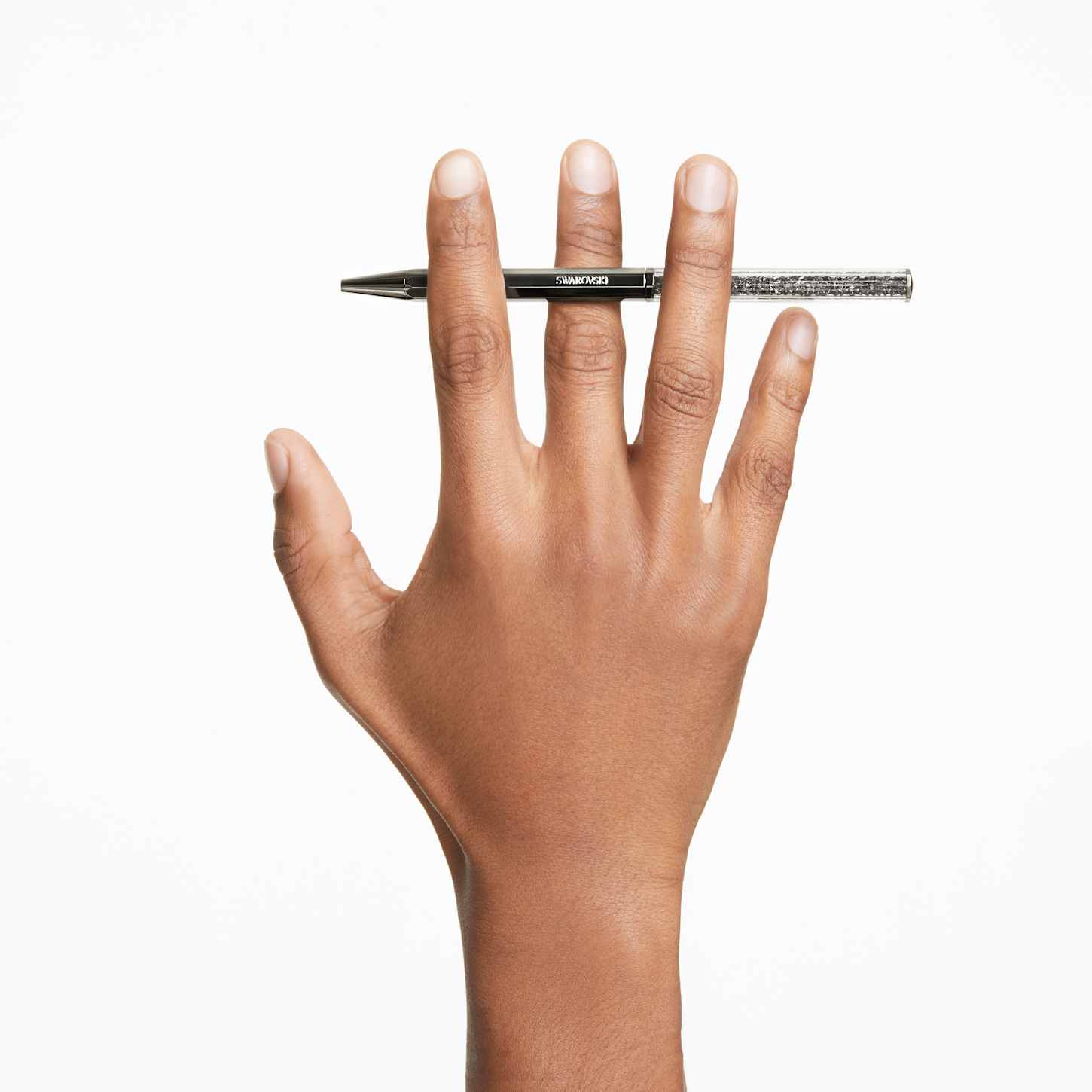 Crystalline ballpoint pen, Octagon shape, Gray, Graphite plated Swarovski