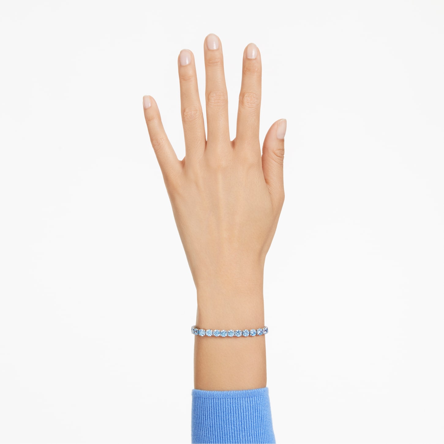 SWAROVSKI Matrix Tennis ブレスレット Matrix Tennis ブレスレット, ラウンドカット, ブルー, ロジウム