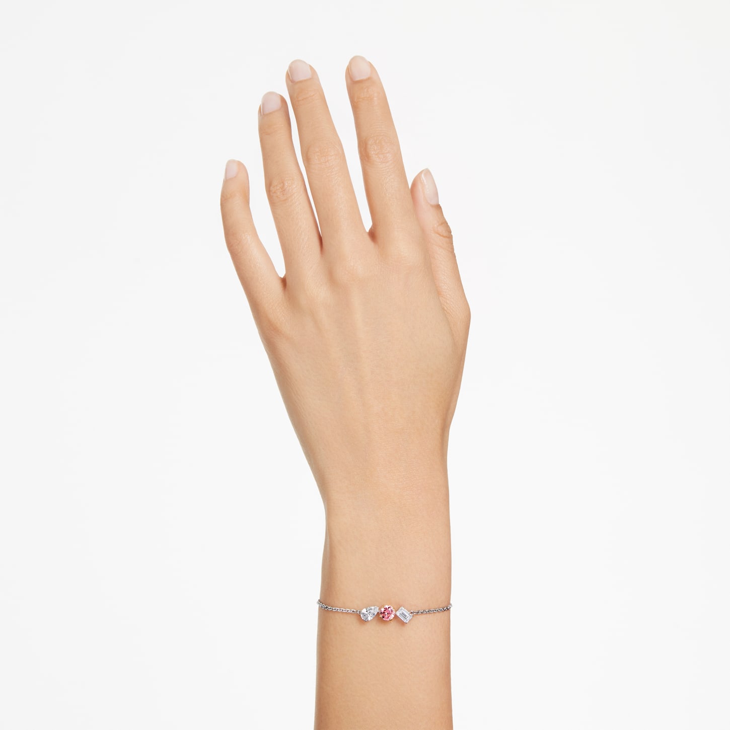 Mesmera bracelet, Mixed cuts, Pink, Rhodium plated | Swarovski
