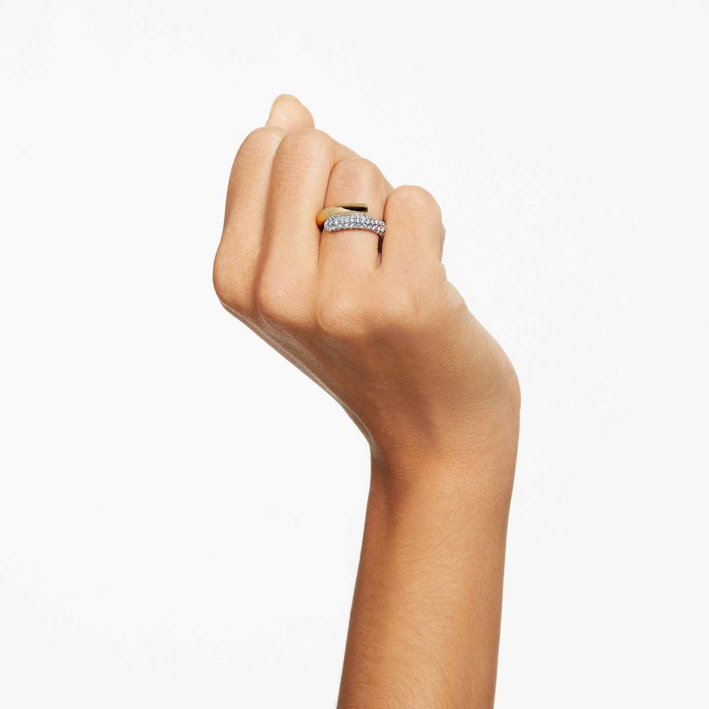 Dextera ring, White, 18K gold finish | Swarovski