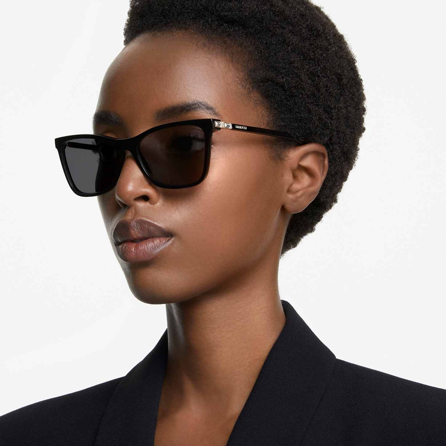 Sunglasses, Square shape, SK6004, Black | Swarovski