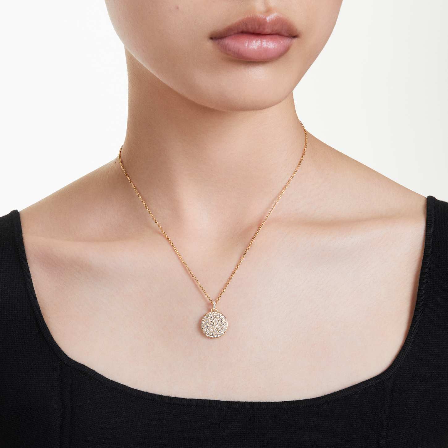Sublima pendant, White, 18K gold finish | Swarovski