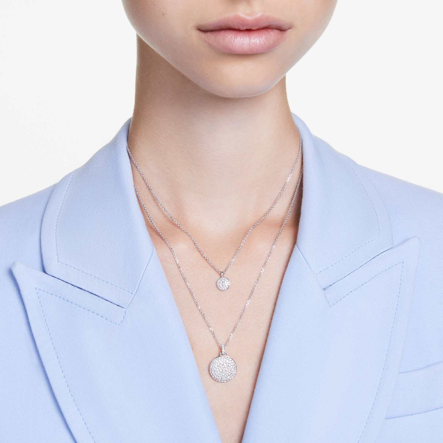 Sublima ペンダント, ホワイト, ロジウム・プレーティング | Swarovski