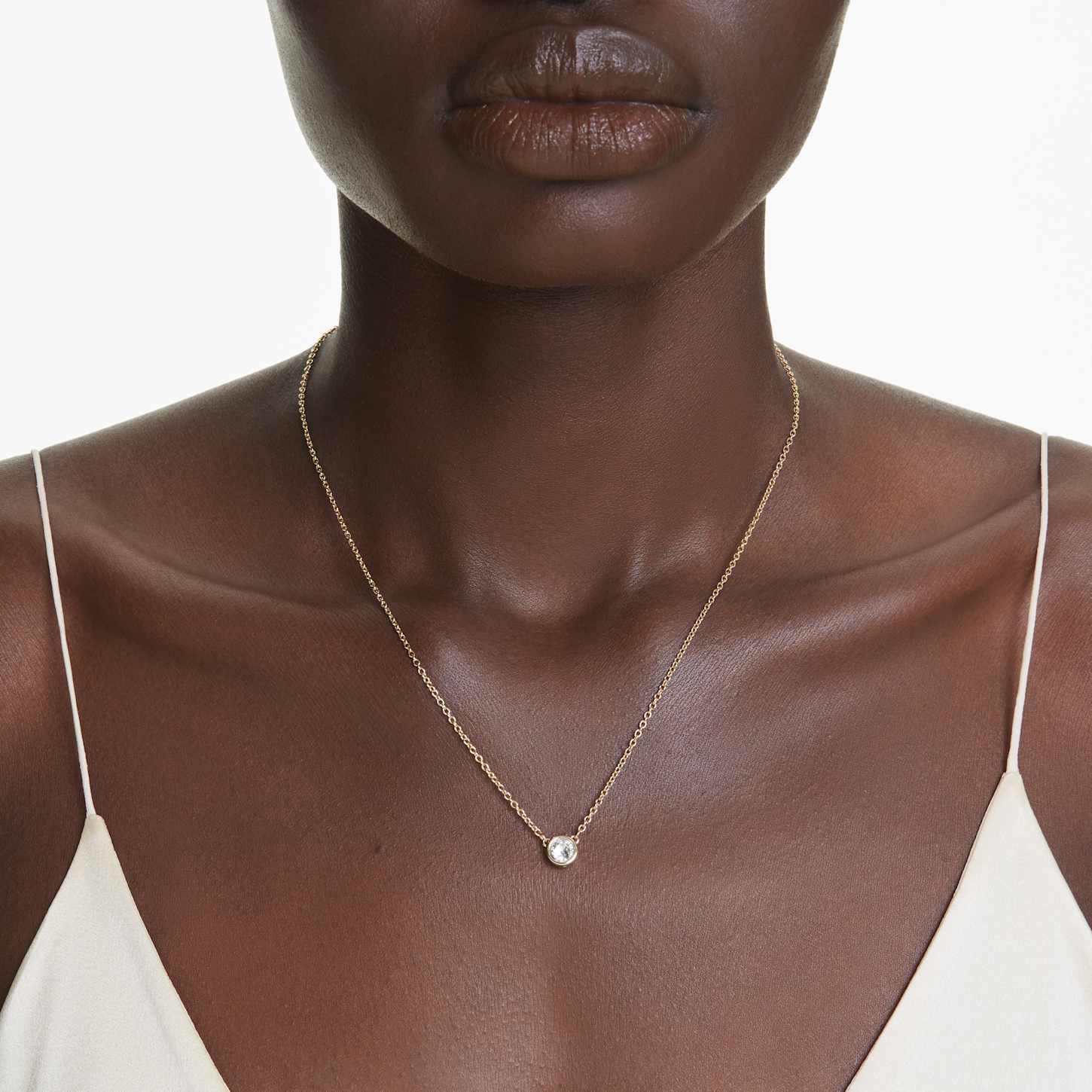 SWAROVSKI Imberネックレス ラウンドカット Imber pendant, Round cut, White, Gold-tone plated | Swarovski