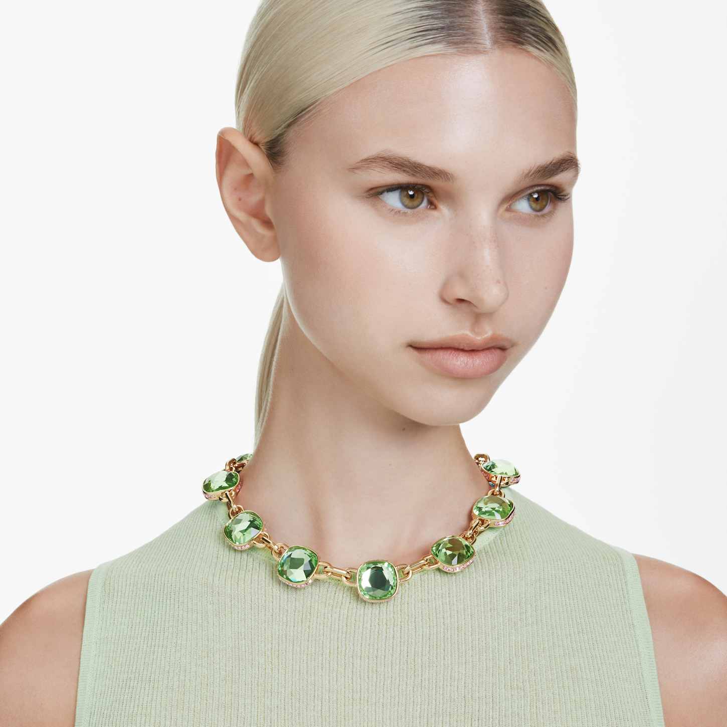 Chroma Tennisネックレス, クッションカット, マルチカラー, 18K 