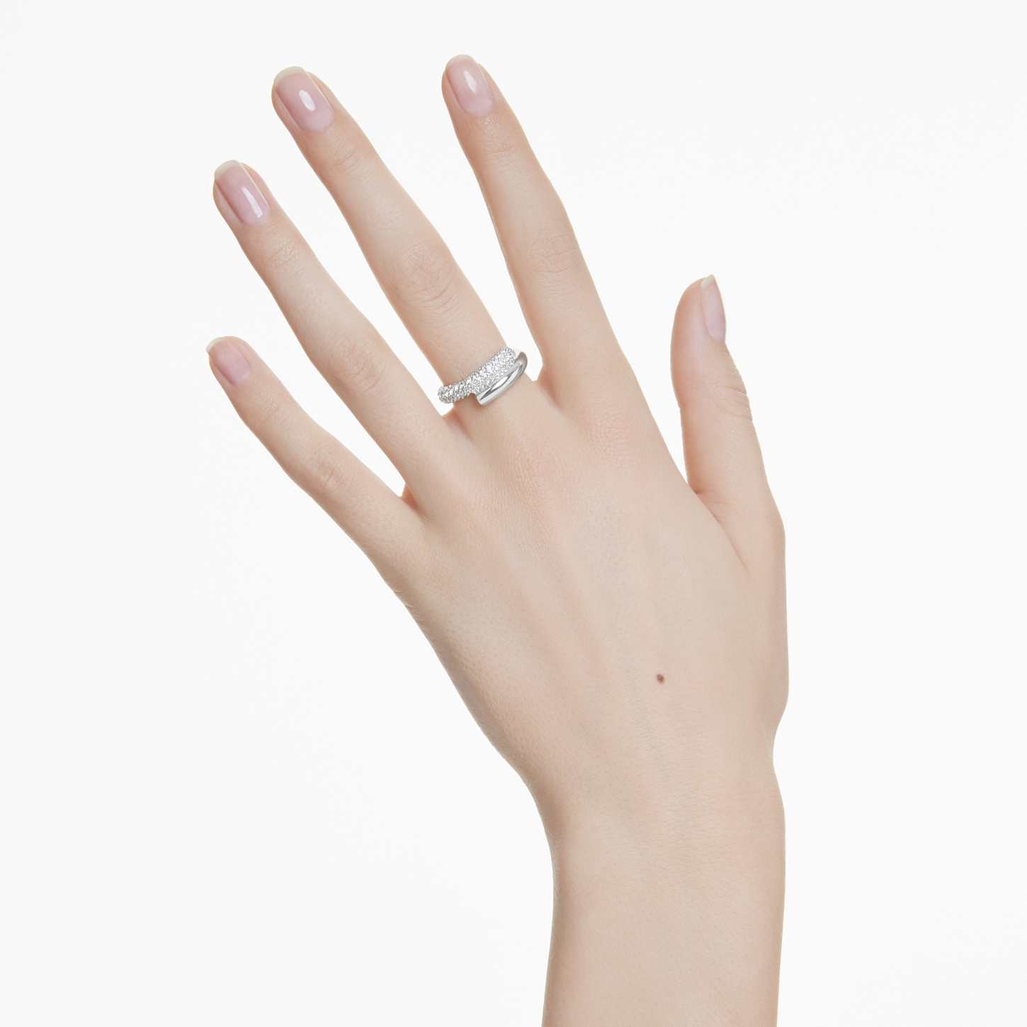 Dextera ring, White, Rhodium plated | Swarovski