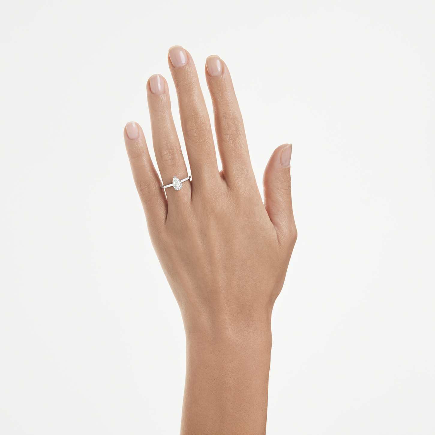 Eternity solitaire ring, Lab-grown diamonds 1 ct tw, Pear shape