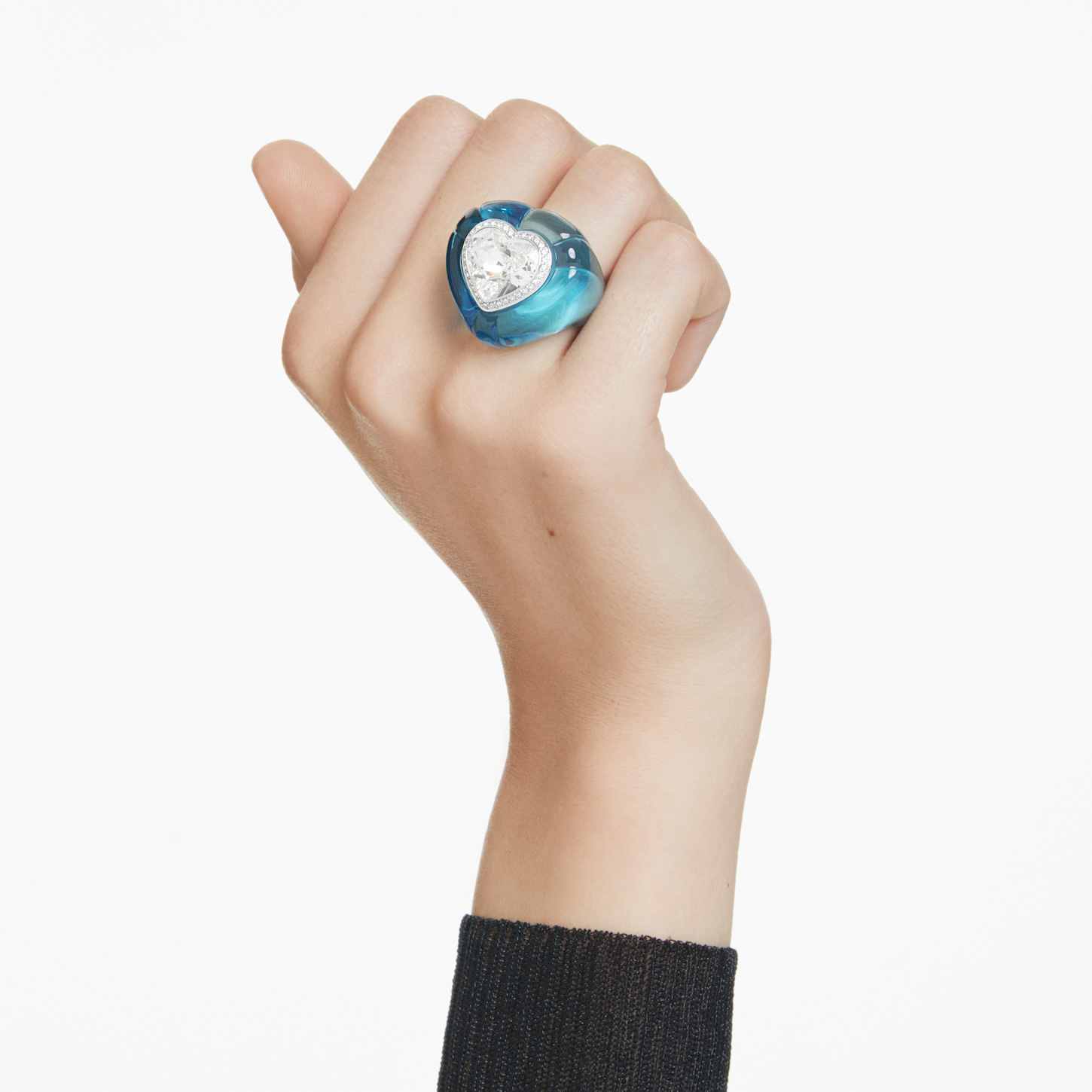 Dulcis リング, ハートカット, パヴェ, ハート, ブルー | Swarovski
