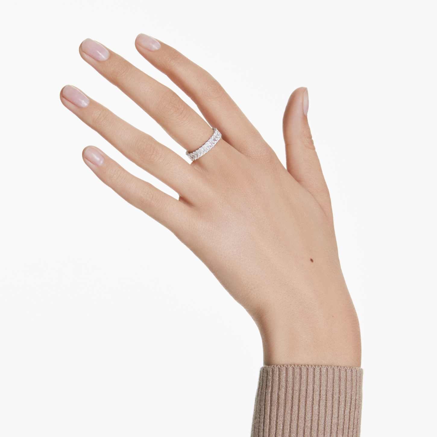 [美品]SWAROVSKI MATRIX RING シルバー Sサイズ Matrix ring, Baguette cut, White, Silver-tone finish | Swarovski