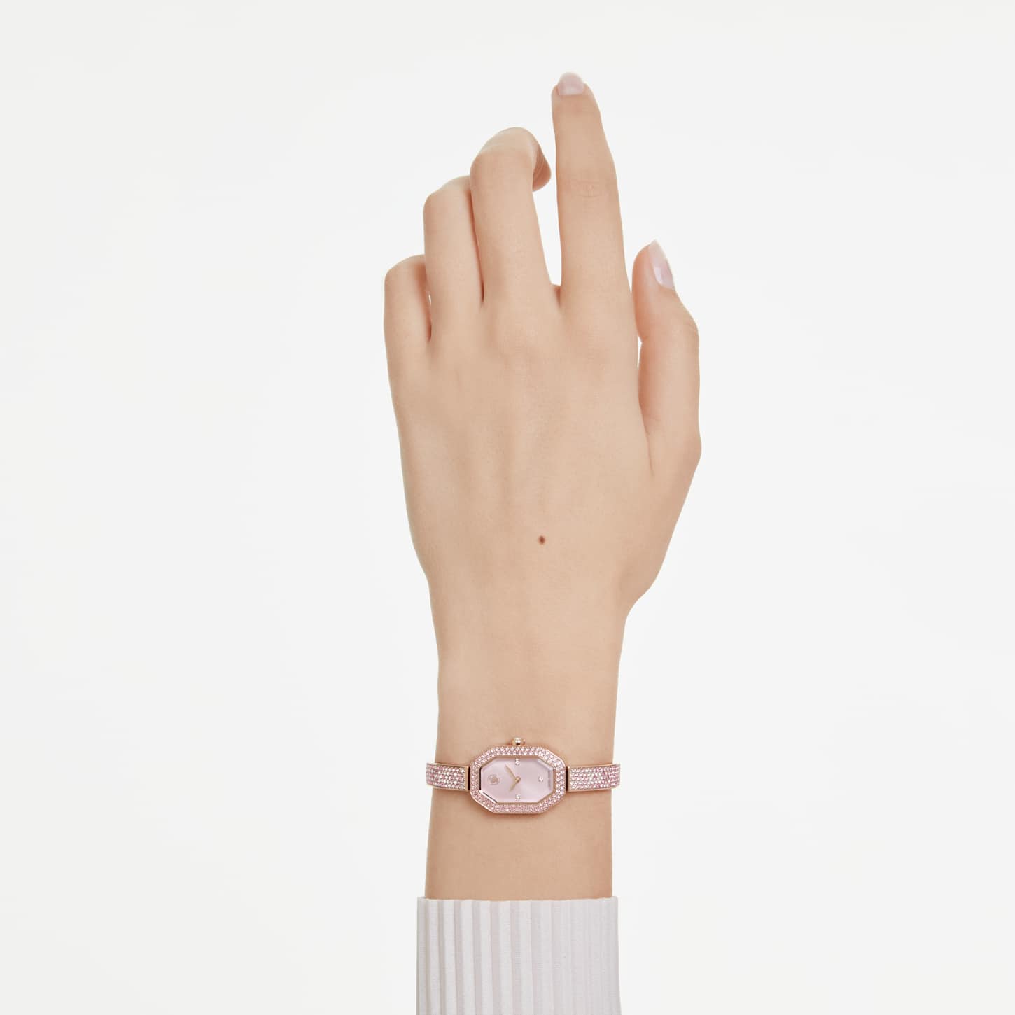 Dextera bangle watch, Swiss Made, Pink, Rose gold-tone plated