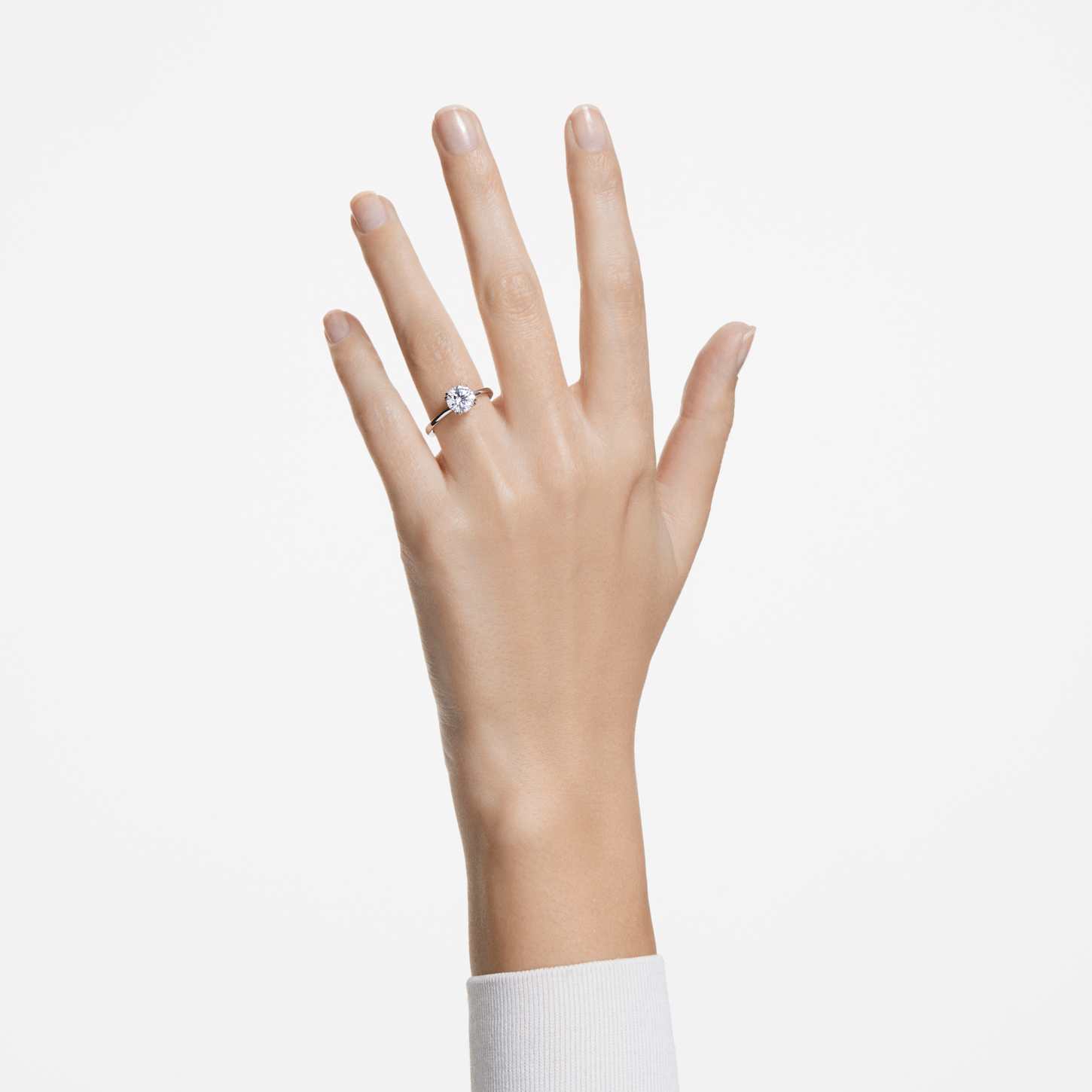 Stilla リング, ラウンドカット, ホワイト, シルバー系仕上げ | Swarovski