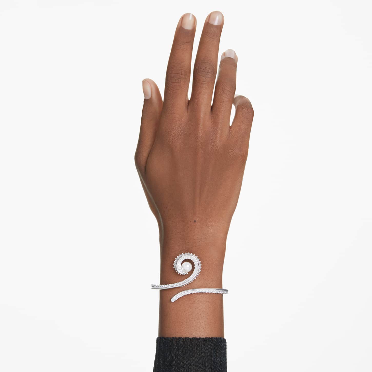 Ariana Grande x Swarovski bangle, Crystal pearl, Baguette cut