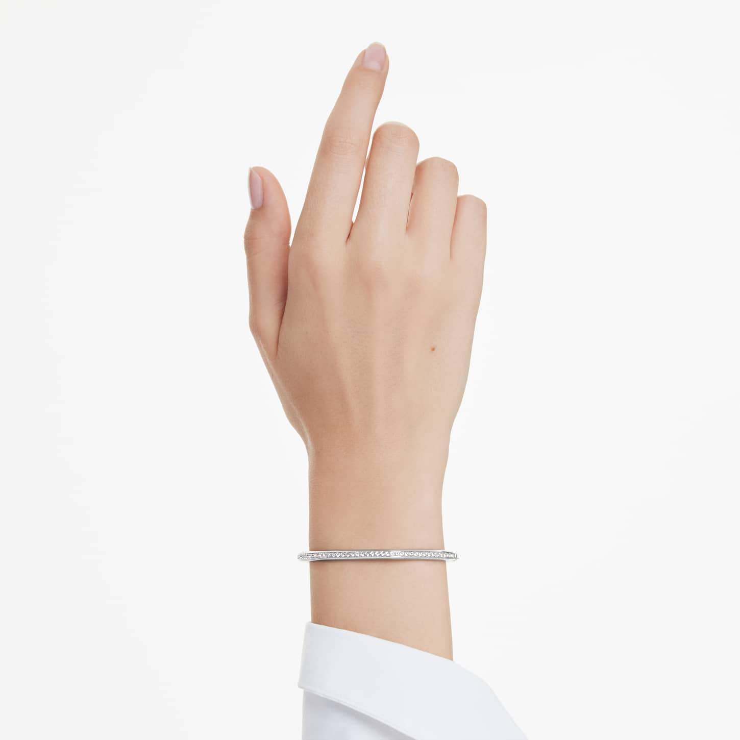 Dextera bangle, Octagon shape, Round cut, White, Rhodium plated Dextera bangle, Octagon shape, Round cut, White, Rhodium plated