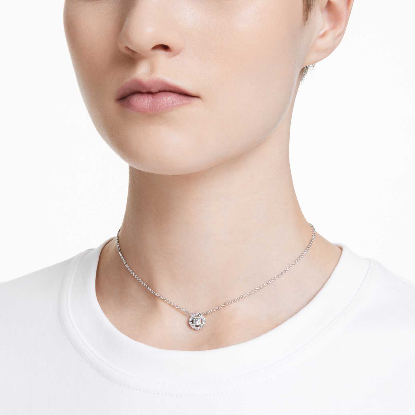 Swarovski Una Angelic ネックレス スワロフスキー Una Angelic ペンダント, ミックスカット, ホワイト, ロジウム・プレー