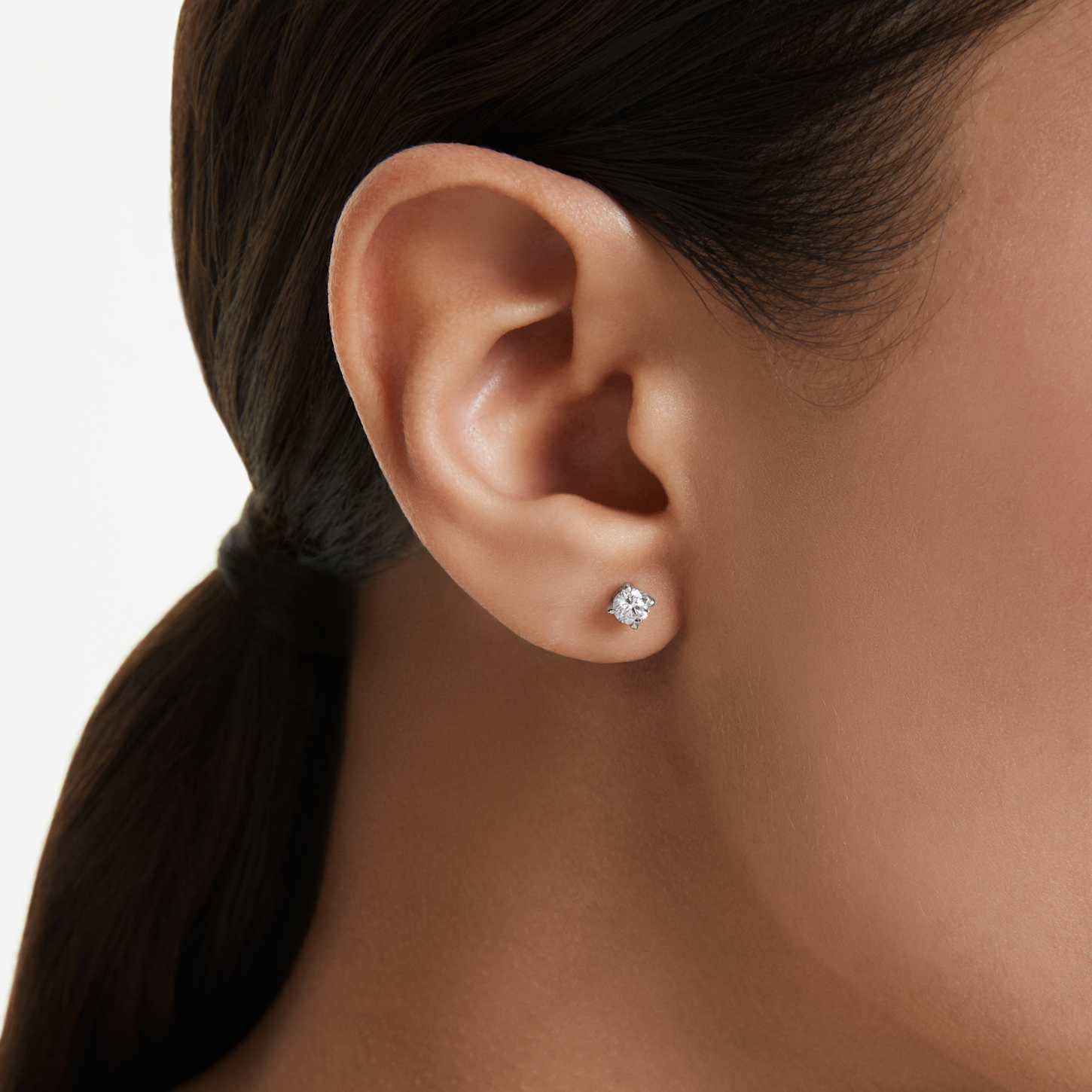 Eternity stud earrings, Lab-grown diamonds 0.52 ct tw, Round shape