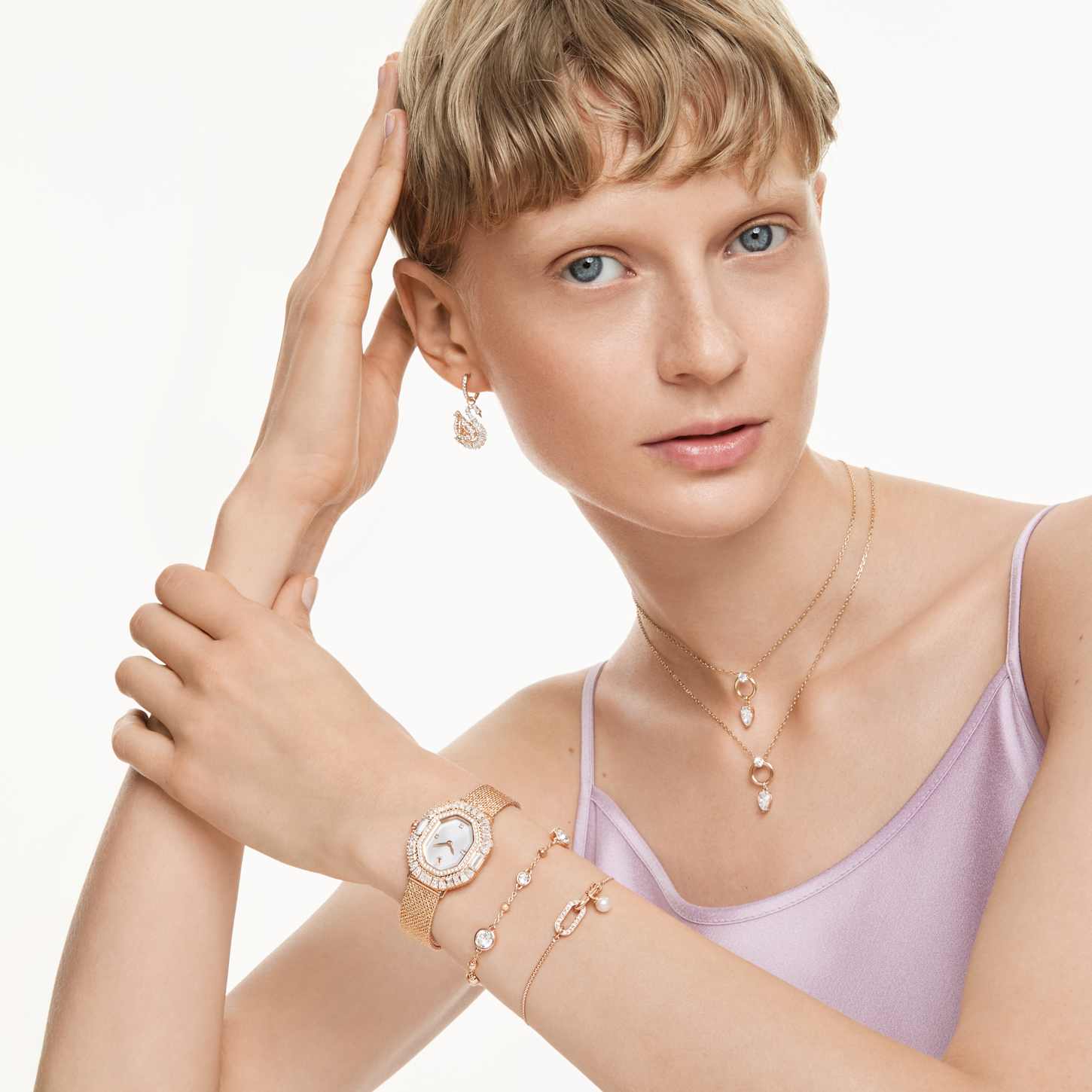Constella ブレスレット, クリスタル・パール, ラウンドカット