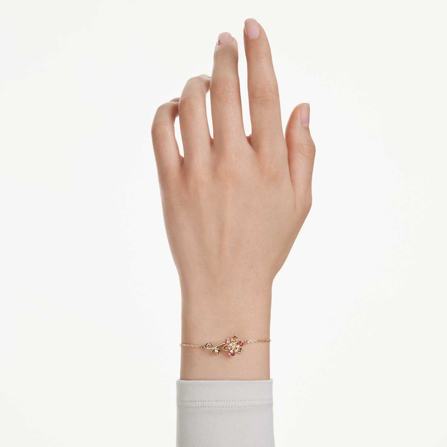 YArKA / ヤーカ　lily motif parts S bracelet Idyllia bracelet, Mixed cuts, Flower, Multicoloured, 18K gold