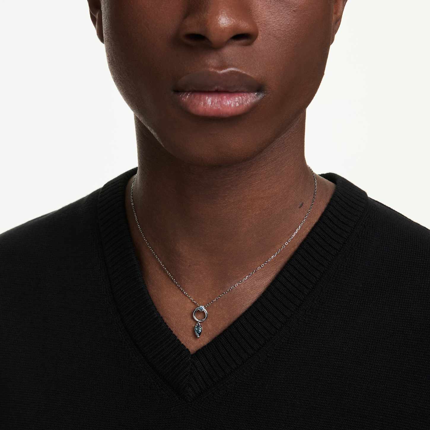 Mesmera pendant, Mixed cuts, Gray, Ruthenium plated | Swarovski