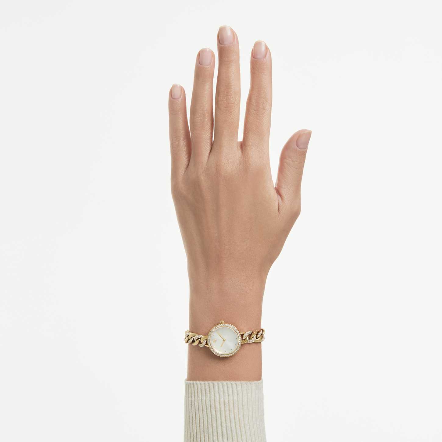 美品 スワロフスキー 正規品Cocktail Watchローズゴールド Cocktail round watch, Metal bracelet, Gold tone, Rose gold-tone finish