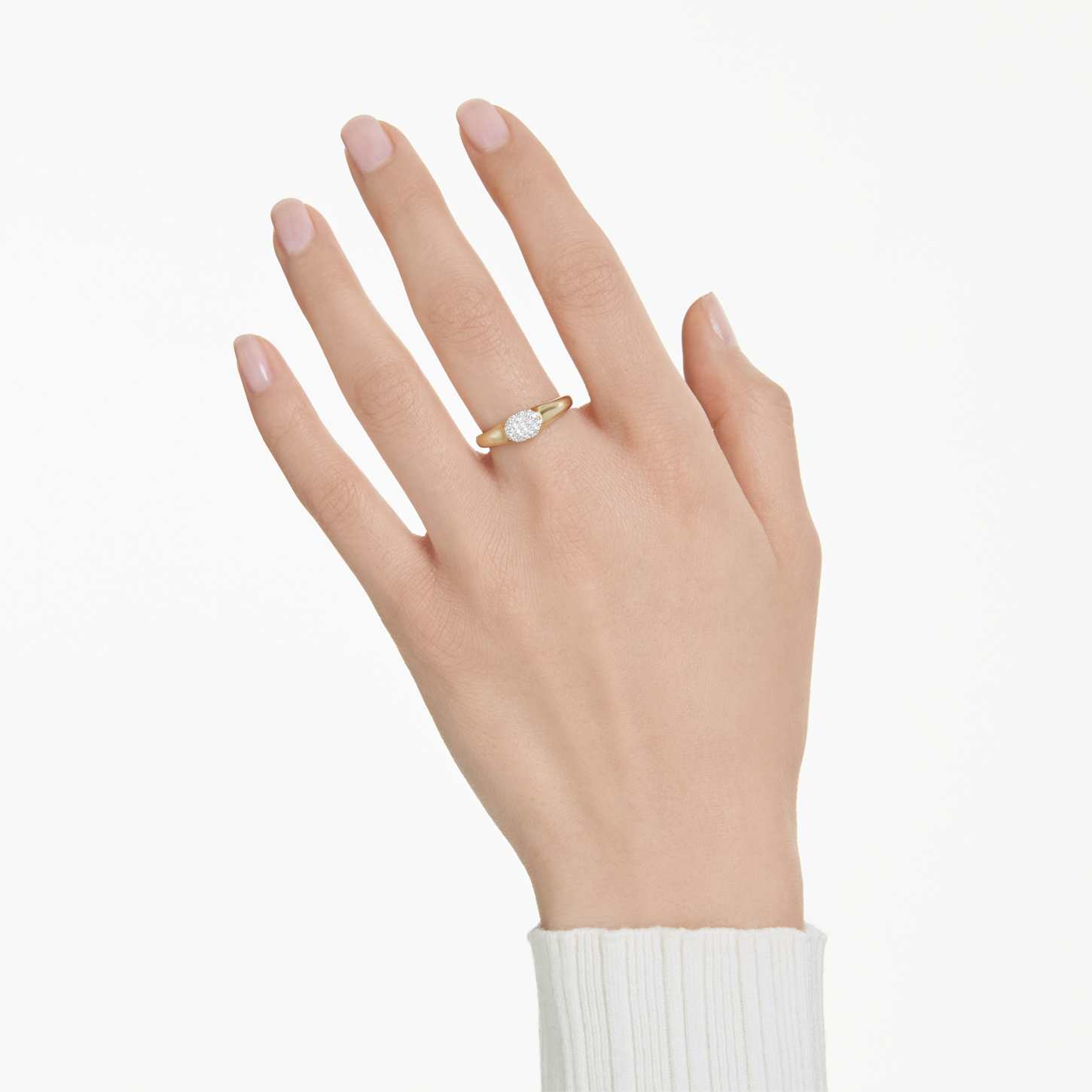 Dextera ring, Mixed cuts, White, 18K gold finish | Swarovski