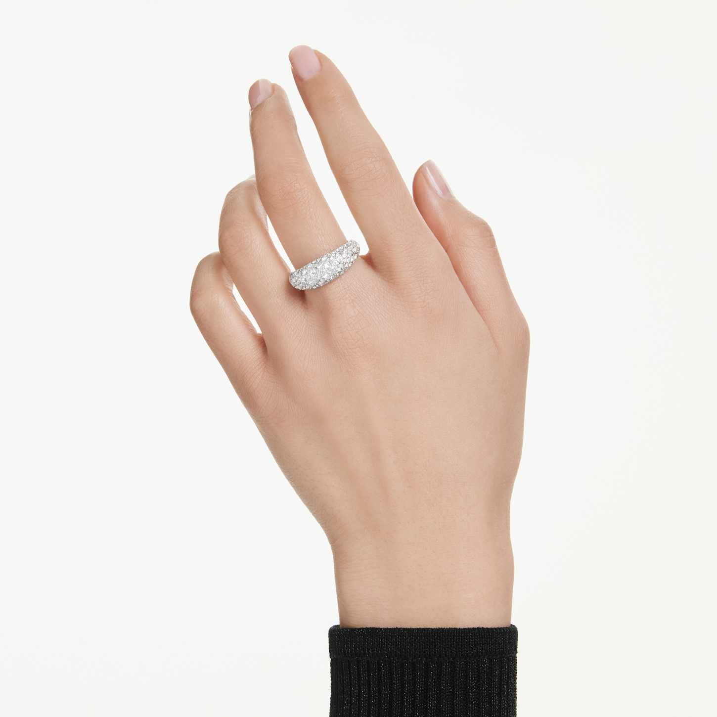 Sublima ring, White, Rhodium plated | Swarovski
