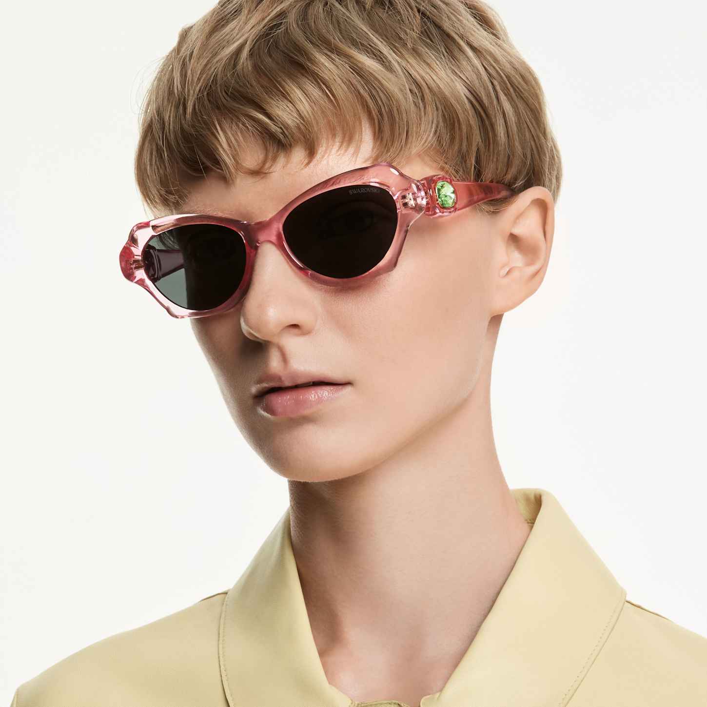 Sunglasses, Pillow shape, SK6050, Pink | Swarovski