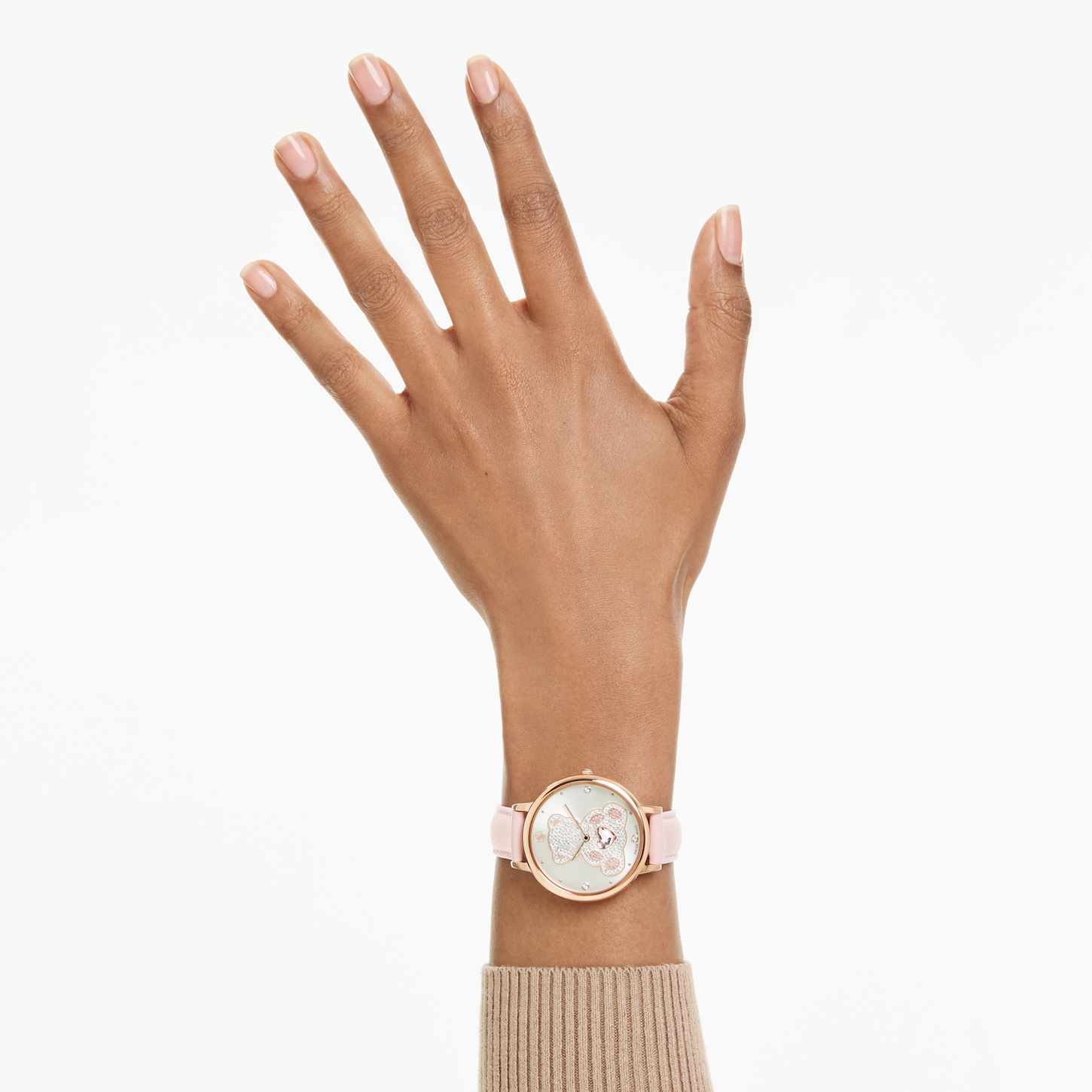 Teddy watch, Swiss Made, Leather strap, Pink, Rose gold-tone Teddy watch, Swiss Made, Leather strap, Pink, Rose gold-tone