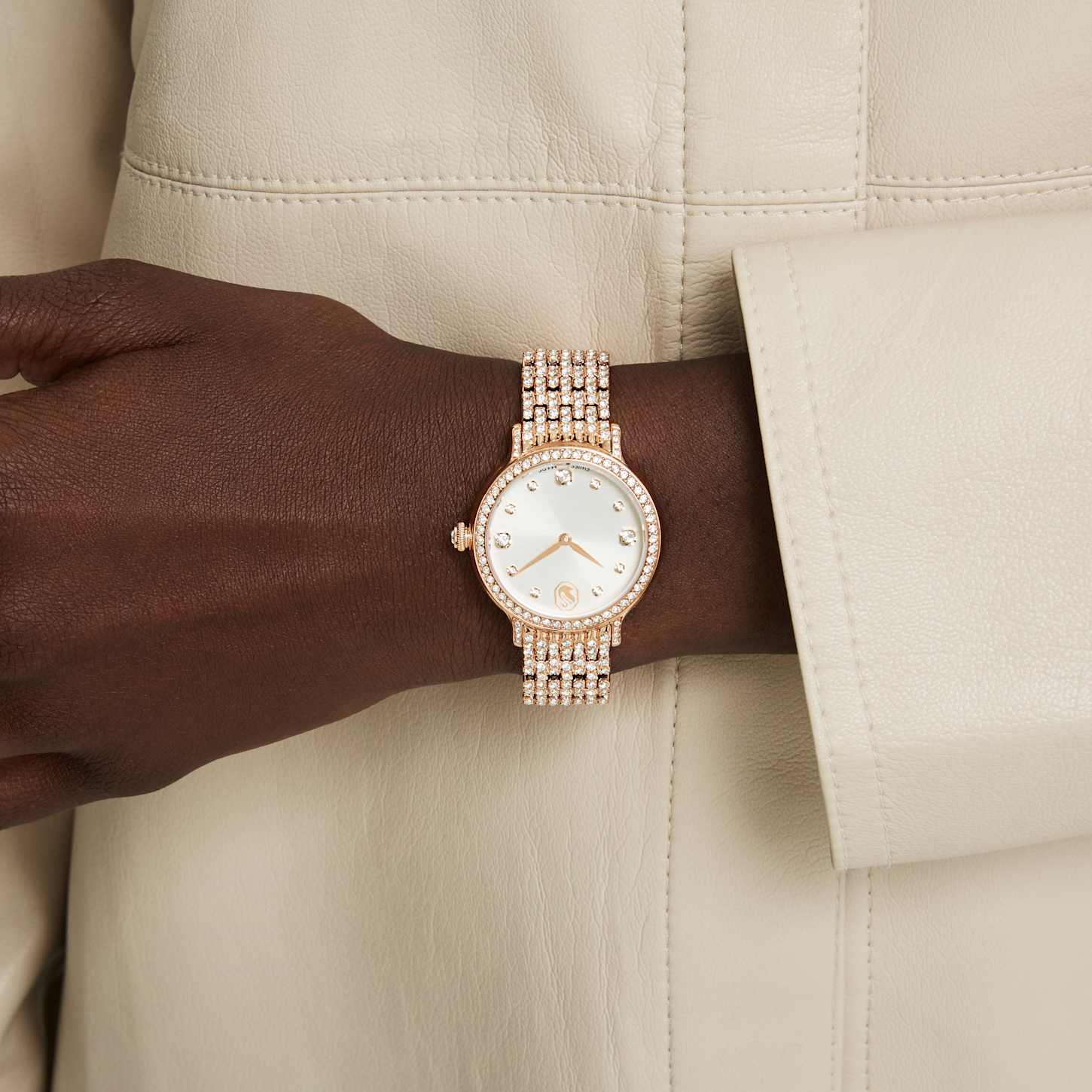Imber watch, Swiss Made, Metal bracelet, Rose gold tone, Rose gold