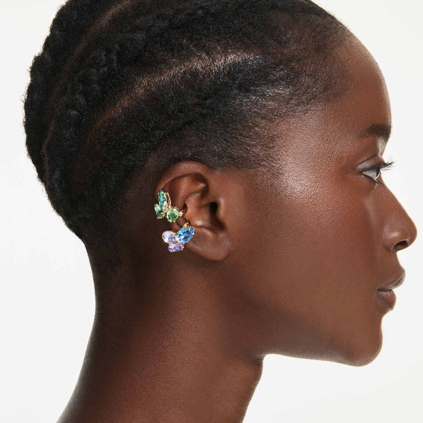 Gema イヤーカフ, アシンメトリーデザイン, ミックスカット, マルチ