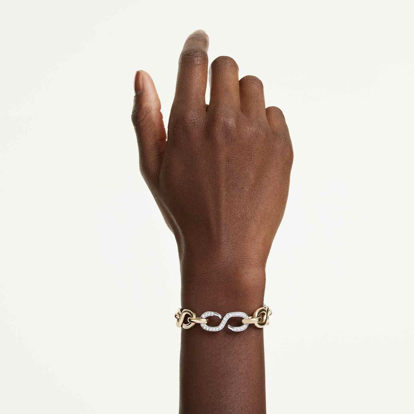 スワロフスキーdexteraミックスカットブレスレット Dextera ブレスレット, ラウンドカット, Tバー, ホワイト, ミックス