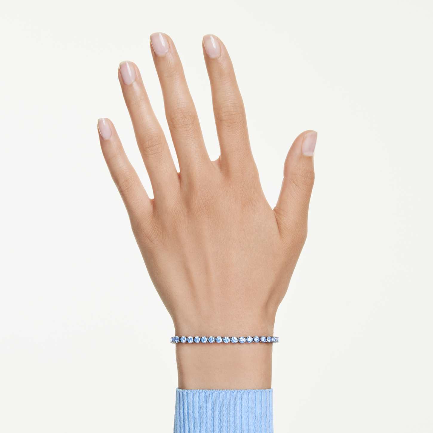 Matrix Tennisブレスレット, ラウンドカット, ブルー, ルテニウム