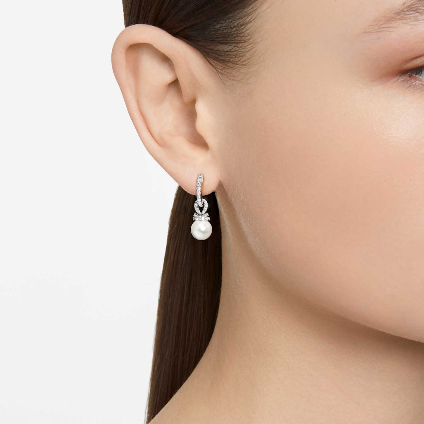 Orecchini da sposa con perle pendenti: pendenti con cristalli di zirconia cubica, gioielli da sposa in argento - Italia