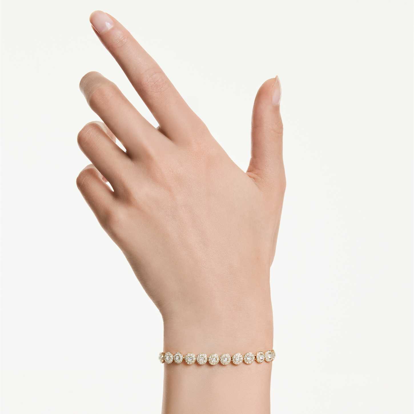 Una Angelic ブレスレット, ラウンドカット, ホワイト, 18Kゴールド