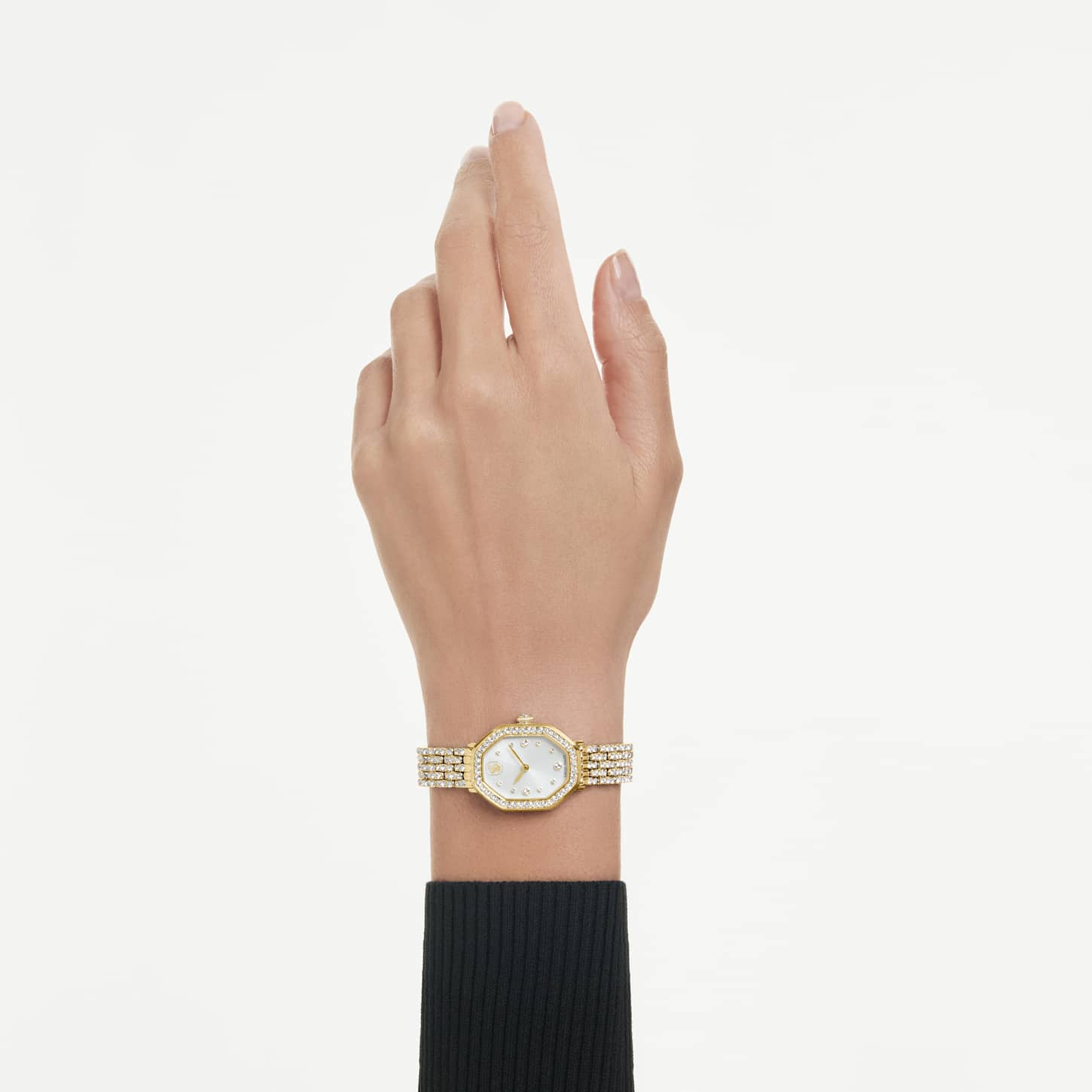Dextera octagon watch, Swiss Made, Metal bracelet, Gold tone, Gold