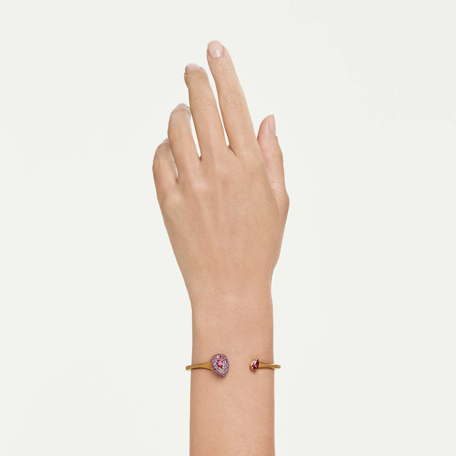 Sublima bangle, Pear cut, Red, 18K gold finish | Swarovski