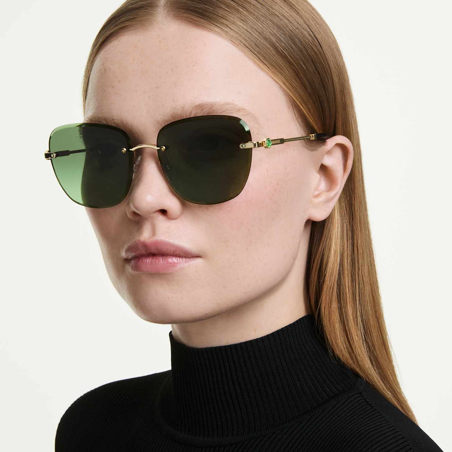 スワロフスキー SWAROVSKI カフス（緑） Swarovski SK6018 XXS (52 - 18) with Grey lenses and Green frame