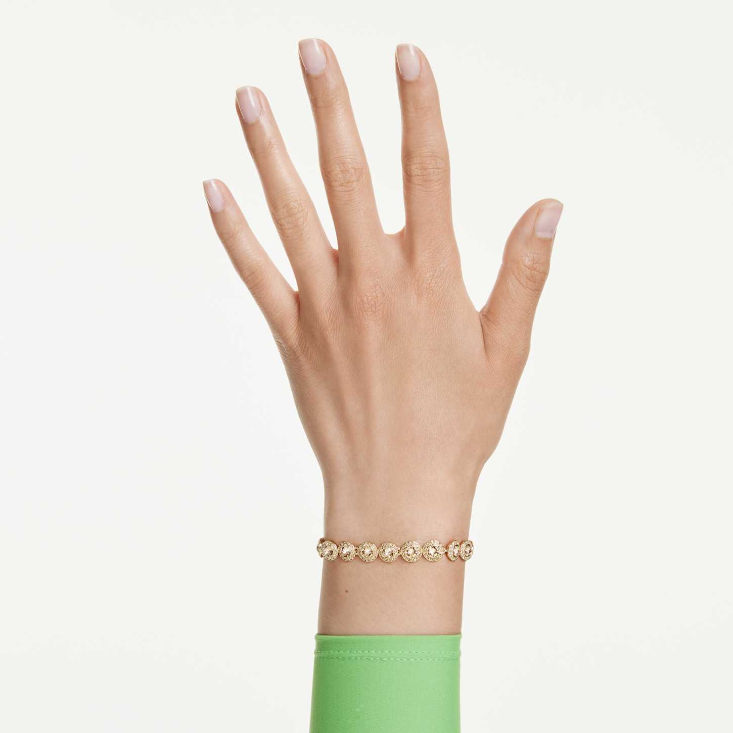 Una Angelic bracelet, Round cut, Caramel, Gold-tone plated | Swarovski