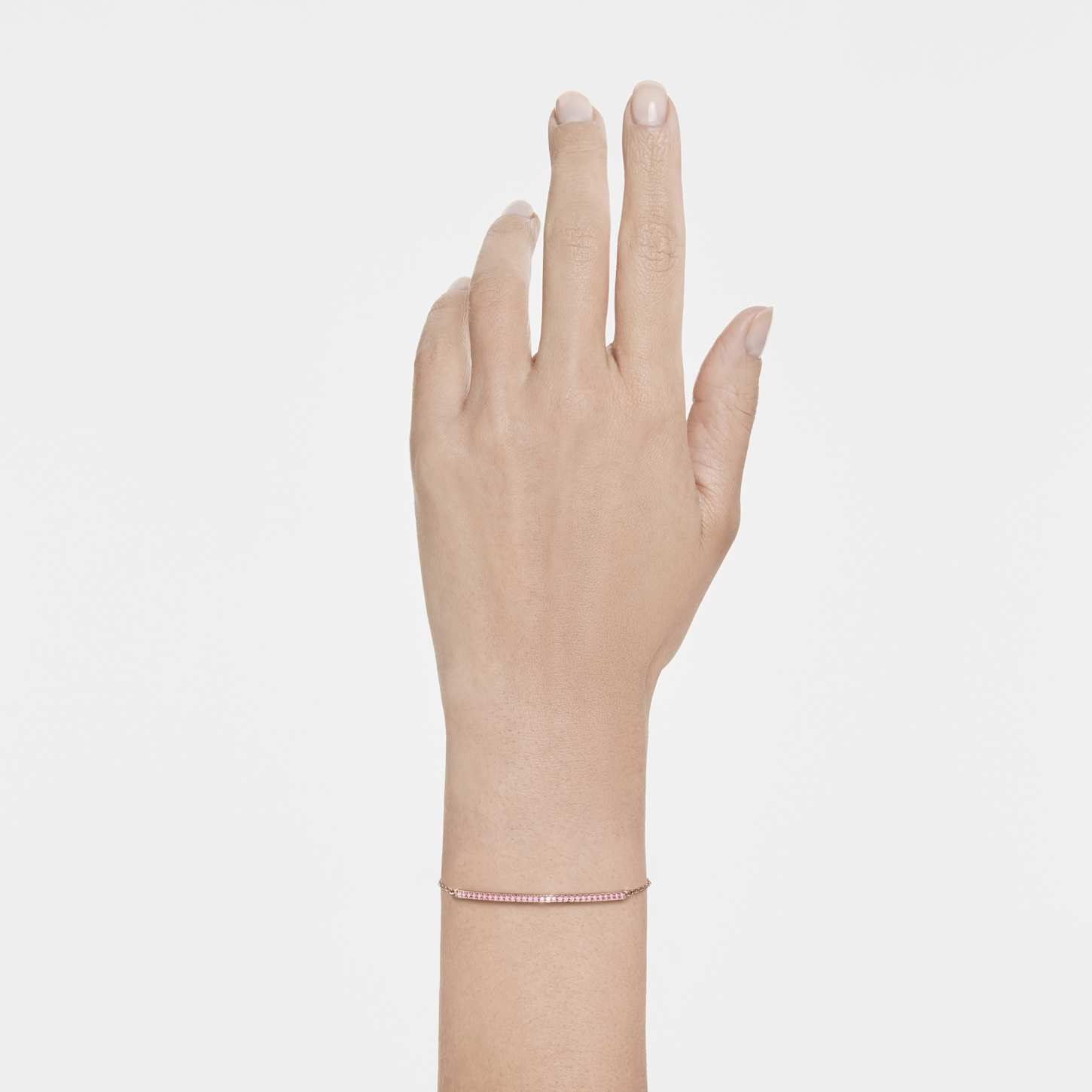 Only bracelet, Round cut, Pink, 18K rose gold finish | Swarovski