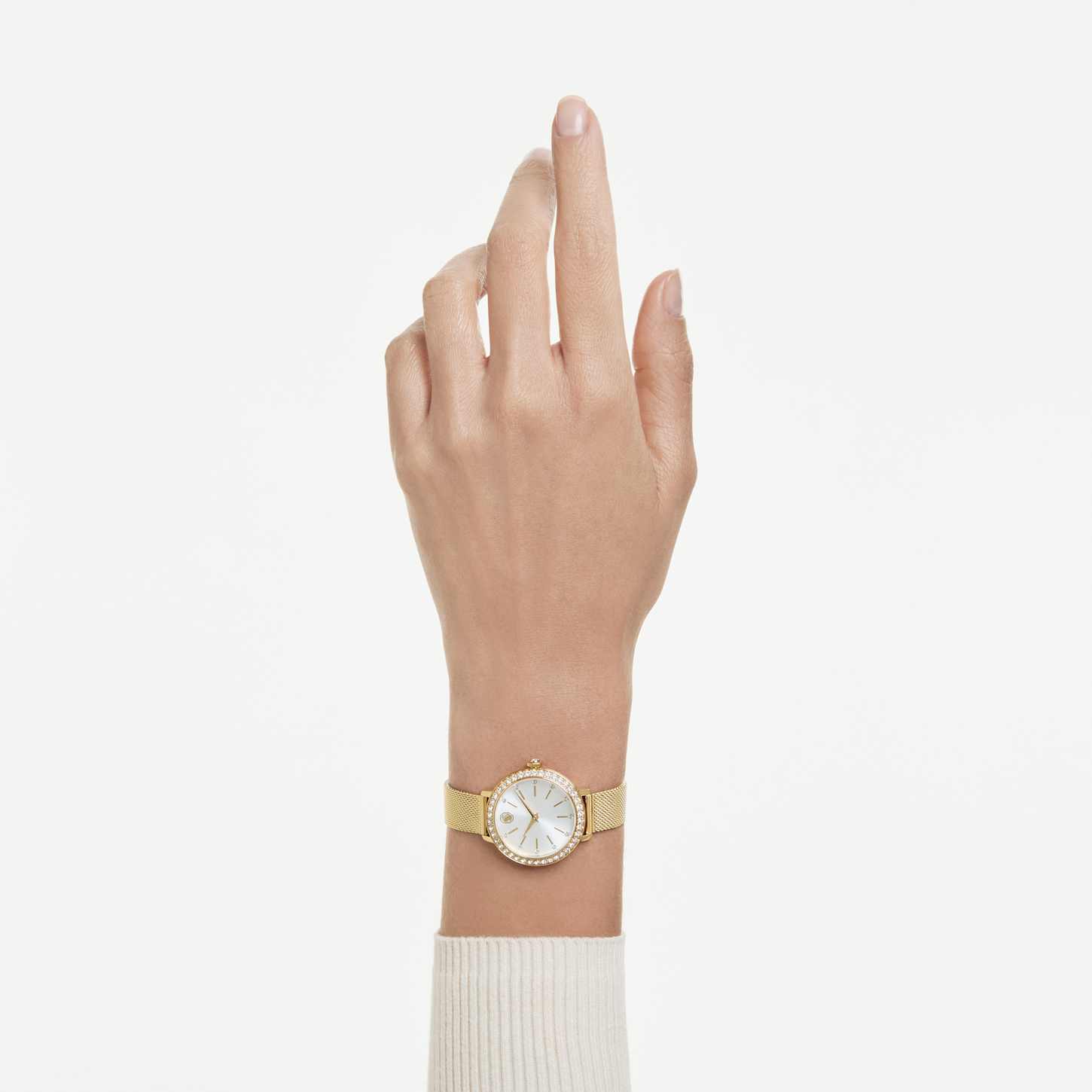 Certa watch, Metal bracelet, Gold tone, Gold-tone finish | Swarovski