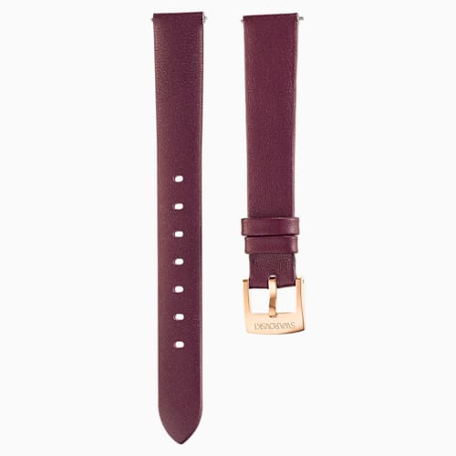 13mm Watch Strap Leather Dark Red Rose Gold Tone Plated Swarovski Com