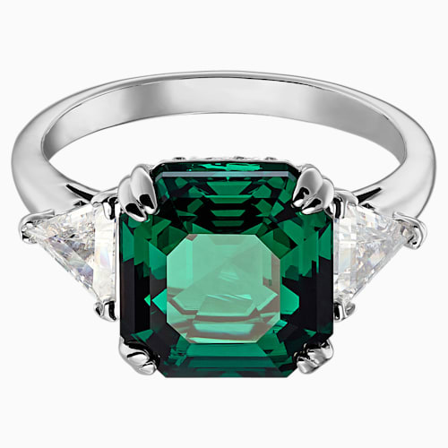 Attract Cocktail Ring Green Rhodium Plated Swarovski Com