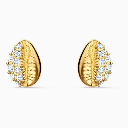 gold shell stud earrings