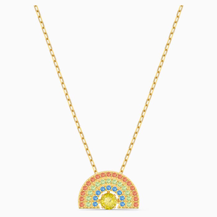 Swarovski Sparkling Dance Rainbow Necklace, Light multi-coloured, Gold-tone plated - Swarovski, 5521756