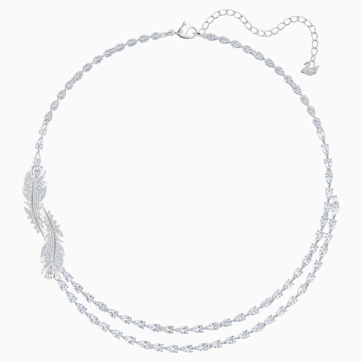 Nice Necklace, White, Rhodium plated - Swarovski, 5493404