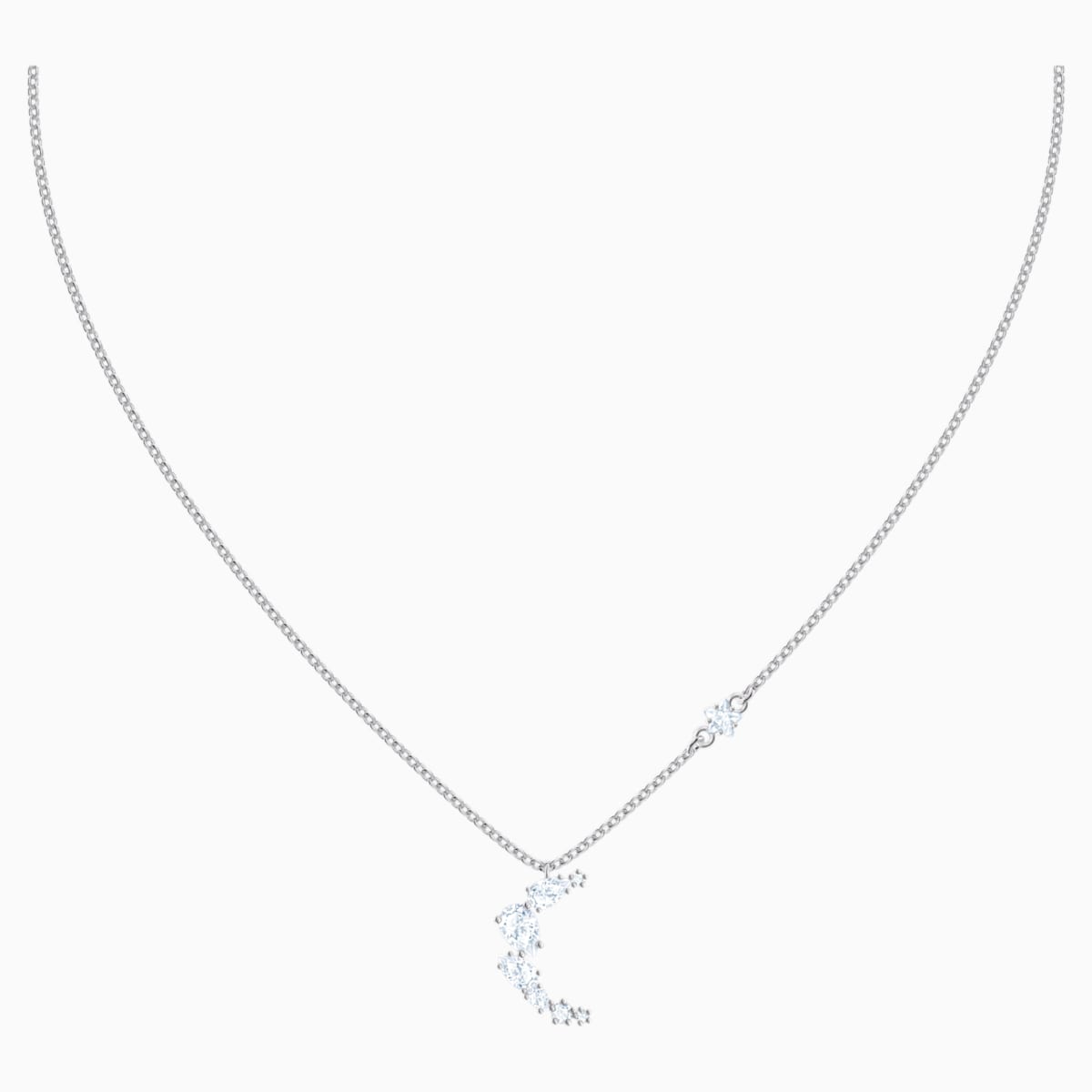 Penélope Cruz Moonsun Necklace, White, Rhodium plated - Swarovski, 5508442