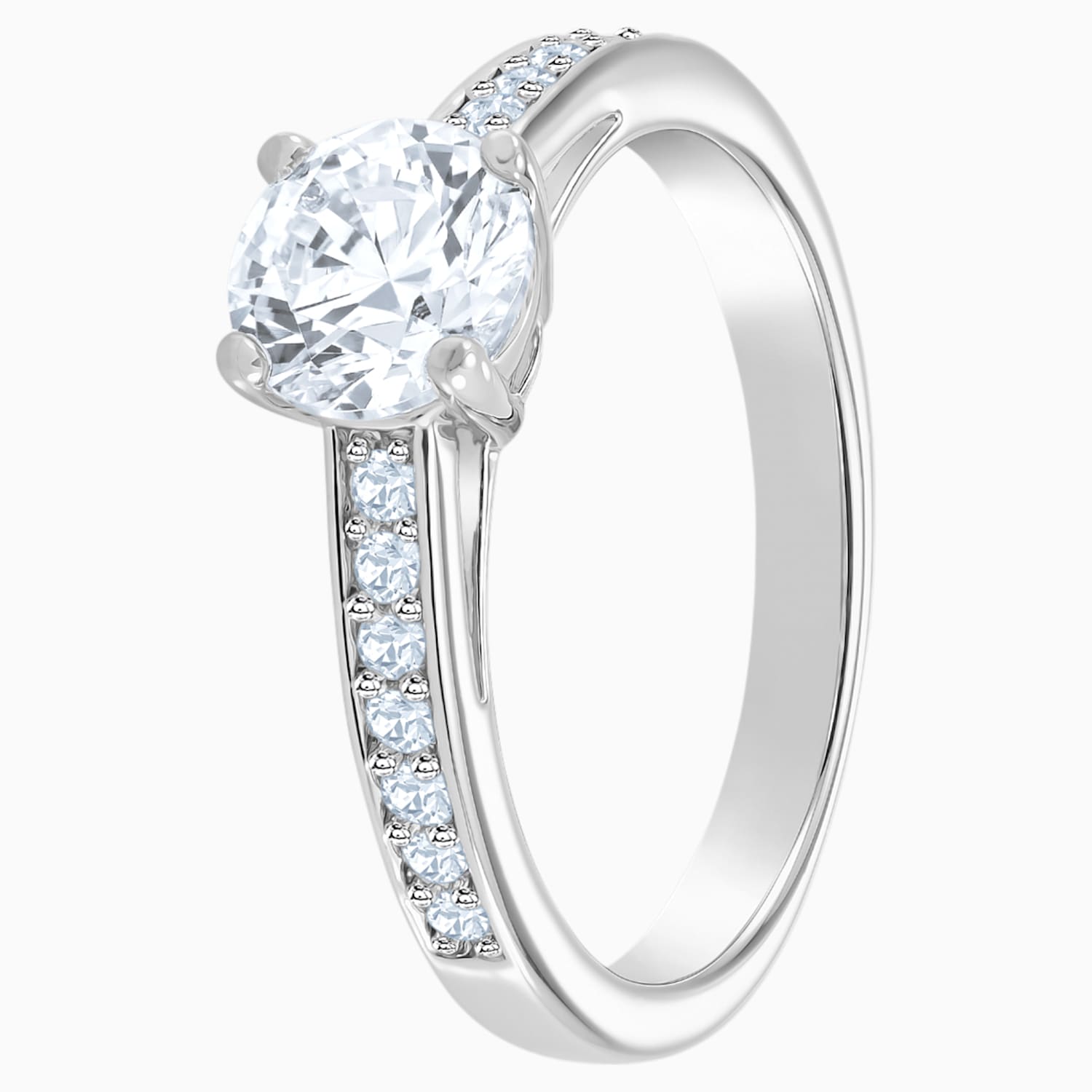 Attract Round Yuzuk Beyaz Rodyum Kaplama Swarovski Com