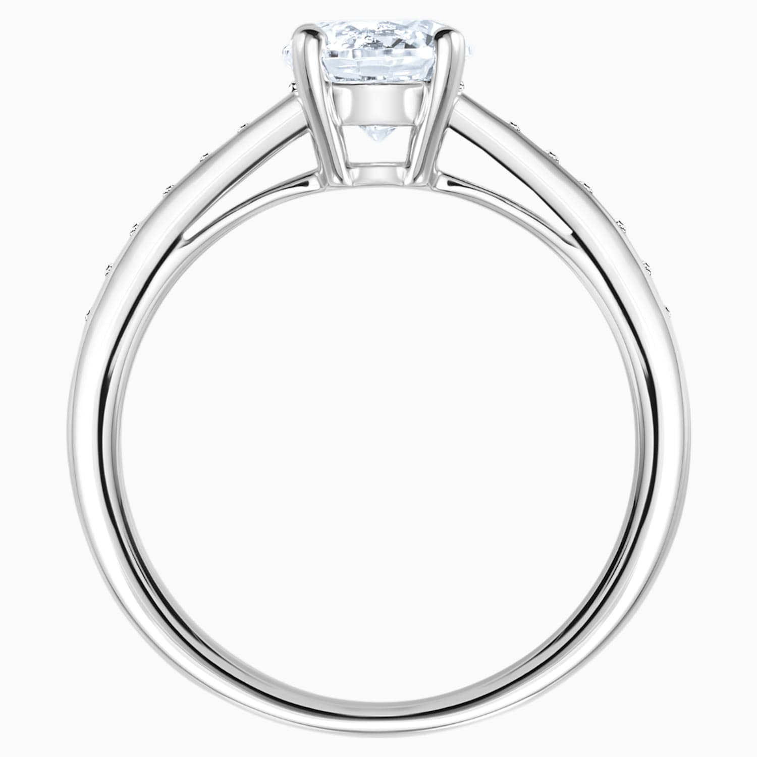 Attract Round Ring White Rhodium Plated Swarovski Com