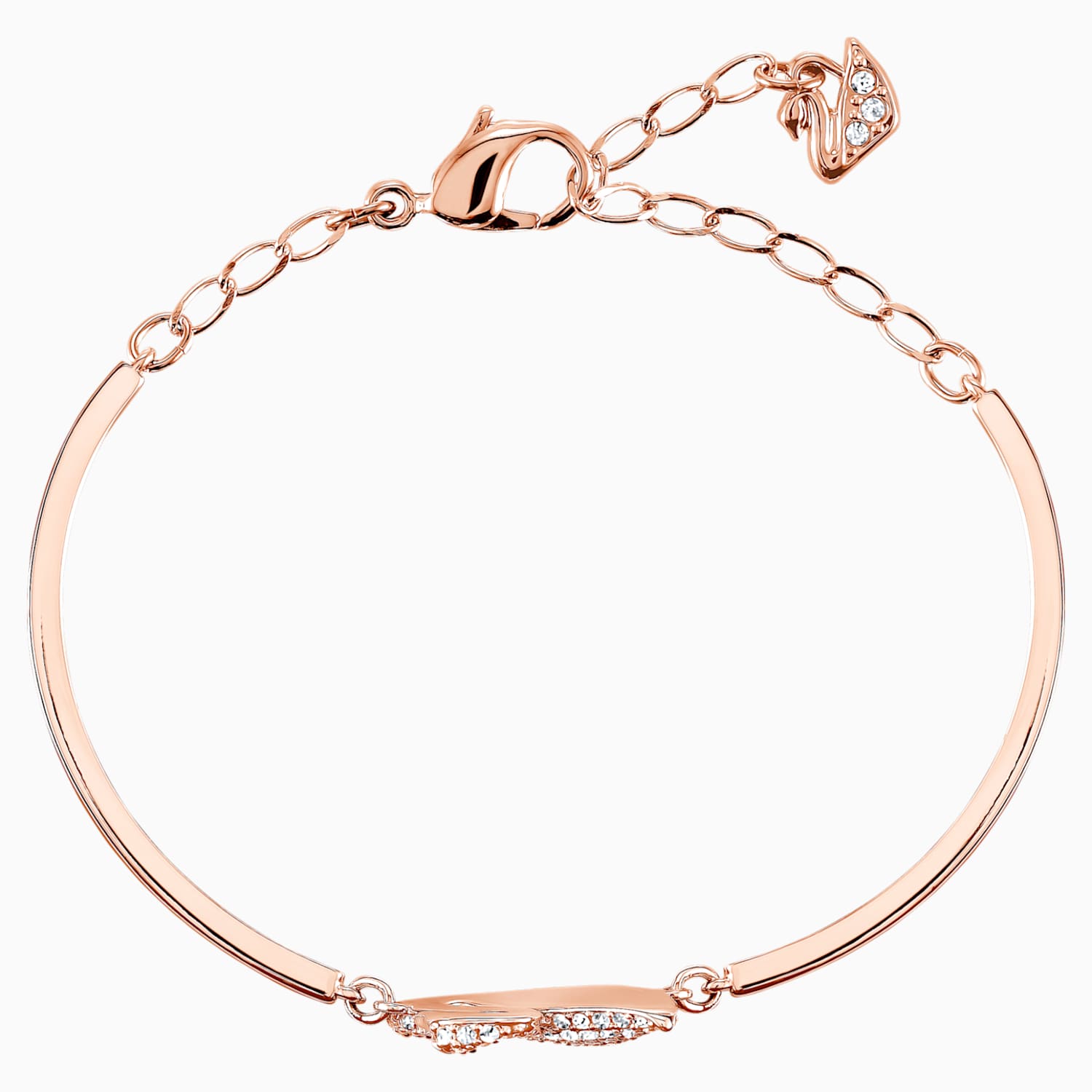 Swan Bangle White Rose Gold Tone Plated Swarovski Com